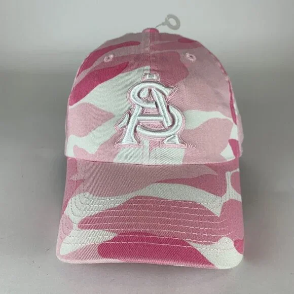 Arizona State Sun Devils Womens Pink Camo Top of the World Fitted Hat One Size - Picture 2 of 5